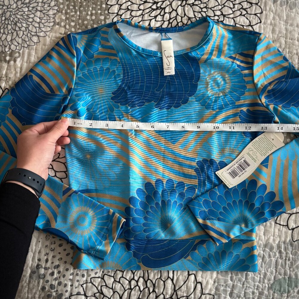 NWT Seea Palomar Crop Rashguard - Blue, Size S - Picture 2 of 8